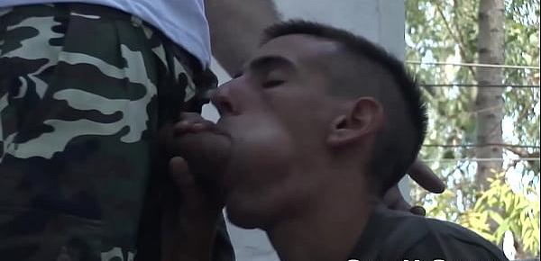  Hottest latino daddy raw fucking tight twink outdoors